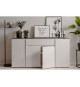 Buffet Brest - Décor Matera / blanc brillant - Panneaux de particules - 4 portes - 1 étagere - 1 tiroir -  177,5 x 92 x 40 -