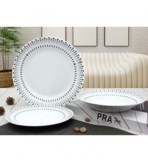 Service 18 pieces Grain de riz en porcelaine noir