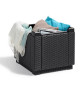 Table-pouf de jardin Keter - ALLIBERT by KETER - Cube avec coussin - Gris graphite - 47,1 L