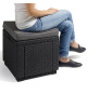 Table-pouf de jardin Keter - ALLIBERT by KETER - Cube avec coussin - Gris graphite - 47,1 L