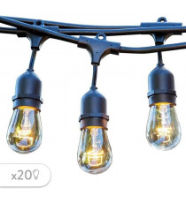 Guirlande lumineuse extérieur - LUMISKY - MAFY 20 LIGHT - 10 m - 20 ampoules a filament vintage - E27 - LED blanc chaud