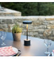 Lampe de table sans fil - LUMISKY - ROBY - H30 cm - Touch en aluminium - Gris foncé - LED