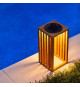 Lanterne solaire décorative - LUMISKY - CHENNAI - H30 cm - En bois teck massif - LED blanc chaud
