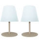 Set de 2 lampes de table sans fil - LUMISKY - TWINS - Cream - H16 cm - LED