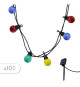 Guirlande lumineuse solaire - LUMISKY - PARTY GUINGUETTE SOLAR - 5.70 m - 8 modes - 10 globes multicolore LED