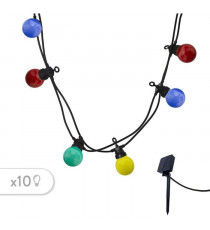 Guirlande lumineuse solaire - LUMISKY - PARTY GUINGUETTE SOLAR - 5.70 m - 8 modes - 10 globes multicolore LED
