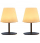 Pack de 2 Lampes de table sans fil - LUMISKY - TWINS - H16 cm - Pied en acier gris - LED blanc chaud et blanc