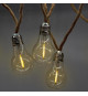 Guirlande lumineuse extérieur - LUMISKY - FANTASY CORD - 7.70 m - 10 ampoules filament transparentes - LED blanc chaud