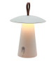 Lampe de table sans fil - LUMISKY - FUNGY - H29 cm - Aluminium - Anse en cuir - LED blanc chaud
