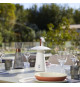Lampe de table sans fil - LUMISKY - FUNGY - H29 cm - Aluminium - Anse en cuir - LED blanc chaud