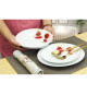 Service de Table 18 pieces en porcelaine Coquelicot rouge et blanc