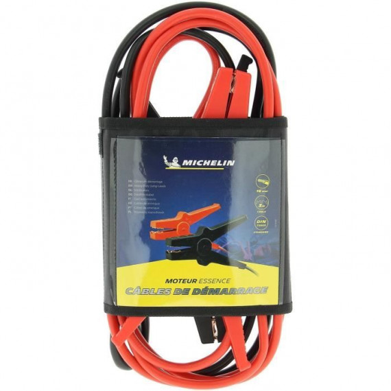Câbles démarrage - MICHELIN - 9512 - 16mm² - 3M - Démarrage des moteurs a essence de cylindrée maximale 2,5L