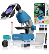 Microscope 40x-640x - BRESSER JUNIOR - Éclairage LED - kit d'expérimentation - bleu