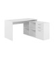 Bureau d'angle London - Panneaux de particules - Décor blanc - 136 x 75 x 139 cm