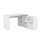 Bureau d'angle London - Panneaux de particules - Décor blanc - 136 x 75 x 139 cm