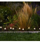 10 mini-champignons lumineux solaires a piquer - LUMISKY - CHAMPY - 3.8 m - Balisage allée - LED blanc chaud