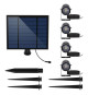 Quatre spots solaires 4 en 1 a piquer ou a fixer - LUMISKY - ROUNDY - H27 cm - LED blanc froid