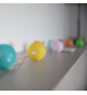Guirlande lumineuse solaire - LUMISKY - MIMY COLORS SOLAR - 3.80 m - Boules de coton - 10 ampoules - LED blanc chaud