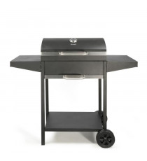 Barbecue a charbon avec desserte - LIVOO - DOC250 - Thermometre intégré - 119 x 50 x 101 cm - Structure en acier peint - Noir
