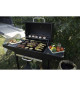 Barbecue a charbon avec desserte - LIVOO - DOC250 - Thermometre intégré - 119 x 50 x 101 cm - Structure en acier peint - Noir