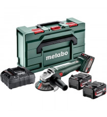 Set Meuleuse d'angle sans fil - METABO - W 18 L 9-125 Quick - 18 V - MetaBOX 165 L
