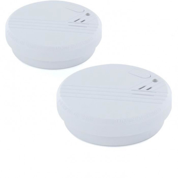 2 détecteurs de fumée optiques - CHACON - Avec pile alkaline 9 V - 1 an - Blanc