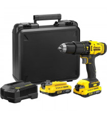 Perceuse visseuse a percussion 50 Nm - Lithium 18V - 2 Batteries 2Ah - STANLEY FATMAX V20 - SFMCD711D22-QW