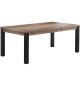 Table a manger EMILE 10 personnes - Mélamine chene brun tabac et noir mat - L200 x P100 x H77 cm - TRENDTEAM