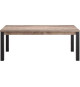 Table a manger EMILE 10 personnes - Mélamine chene brun tabac et noir mat - L200 x P100 x H77 cm - TRENDTEAM