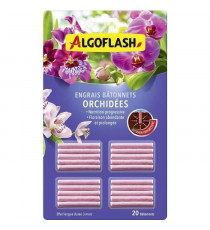 Engrais pour orchidées - ALGOFLASH - 20 bâtonnets - Action jusqu'a 3 mois