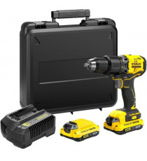 Perceuse visseuse a percussion Brushless 60 Nm - Lithium 18V - 2 Batteries 2Ah - STANLEY FATMAX V20 - SFMCD715D2K-QW