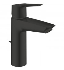Mitigeur monocommande lavabo - GROHE Start - 234552432 - Noir mat - Taille M - Bec moyen - Economie d'eau - Tirette et vidage