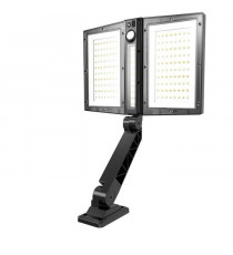 Spot solaire - LUMISKY - CLIPPER BLACK - 37 cm - 2 tetes noir - Détecteur de mouvement orientable - LED blanc