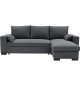 Canapé d'angle convertible - MORGAN CV RV Neve - 3 places - Anthracite avec coffre et coussins déco - CONFORTEAM