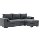 Canapé d'angle convertible - MORGAN CV RV Neve - 3 places - Anthracite avec coffre et coussins déco - CONFORTEAM