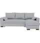 Canapé d'angle convertible - MORGAN CV RV Neve - 3 places - Gris clair avec coffre et coussins déco - CONFORTEAM