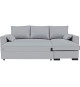 Canapé d'angle convertible - MORGAN CV RV Neve - 3 places - Gris clair avec coffre et coussins déco - CONFORTEAM