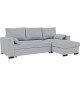Canapé d'angle convertible - MORGAN CV RV Neve - 3 places - Gris clair avec coffre et coussins déco - CONFORTEAM