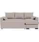 Canapé d'angle convertible - MORGAN CV RV Neve - 3 places - Beige avec coffre et coussins déco - CONFORTEAM