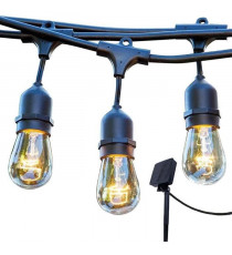 Guirlande lumineuse solaire - LUMISKY - MAFY SOLAR - 6.50 m - 10 ampoules a filament vintage - LED blanc chaud