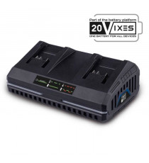 Chargeur double - SCHEPPACH - 4,5 A - SDBC4.5A - Charge simultanément deux batteries Li-ion de la gamme Scheppach 20V IXES
