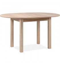 Table a manger extensible ronde COBURG - Décor chene sonoma - L100-140 x H76 x P100 cm - Allonge incluse dans l'emballage