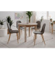 Table a manger extensible ronde COBURG - Décor chene sonoma - L100-140 x H76 x P100 cm - Allonge incluse dans l'emballage