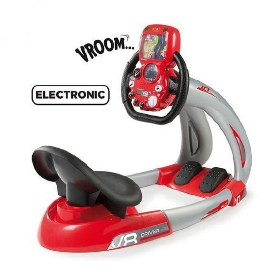 Smoby Simulateur de conduite Pilot V8 Rouge et noir 370206