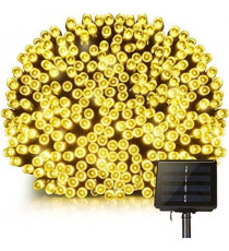 YOGY WARM Guirlande lumineuse solaire - 400 LED blanc chaud - 3,3 m - 8 modes