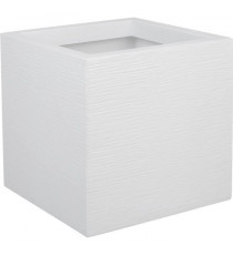 EDA PLASTIQUE Bac a fleurs carré Graphit Up - 21 L - 29,5 x 29,5 x 29,5 cm - Blanc cérusié