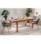 Table a manger extensible 6-10 personnes - Rectangulaire - MDF - Industriel - Bergen - L 160-200 x P 75 x H 90 cm