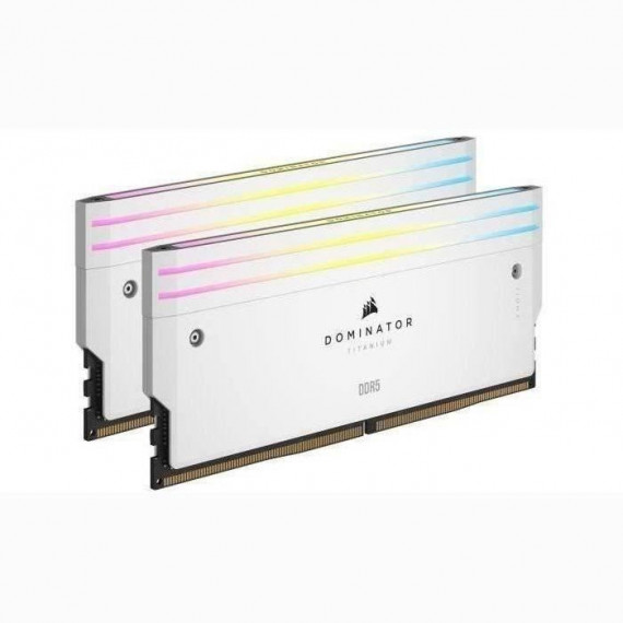 Mémoire RAM - CORSAIR - Dominator Titanium RGB DDR5 - 32GB 2x16GB DIMM - 6600MT/s - Intel XMP 3.0  - 1.40V - Blanc (CMP32GX5M…