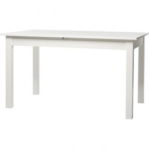 Table a manger extensible 6 a 10 personnes - Classique - Blanc - COBURG - L 137-177 x l 80 x H 76,5 cm