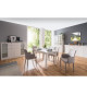 Table a manger extensible 6 a 10 personnes - Classique - Blanc - COBURG - L 137-177 x l 80 x H 76,5 cm